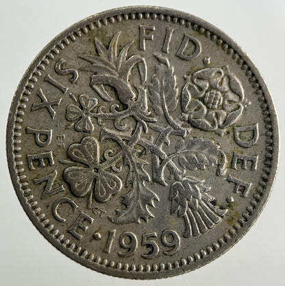 1959 Elizabeth II 2nd Sixpence Coin | Fine Collectable Grade