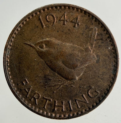 1944 George VI Wren Farthing Coin | Fine Collectable Grade