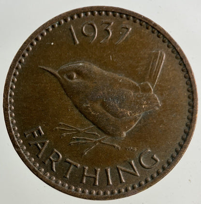 1937 George VI Wren Farthing Coin | Fine Collectable Grade