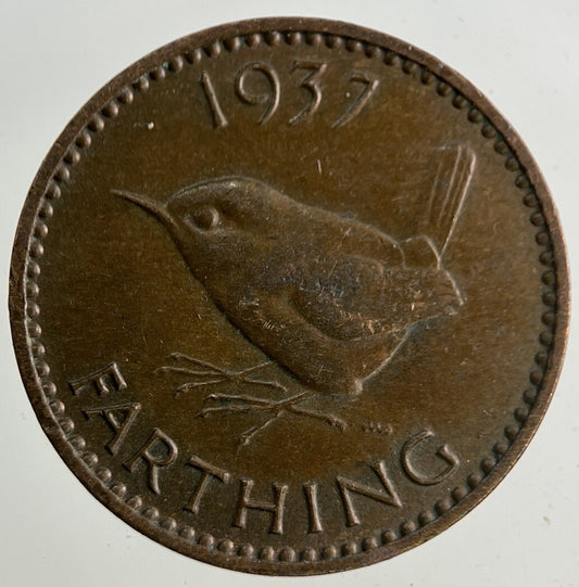 1937 George VI Wren Farthing Coin | Fine Collectable Grade