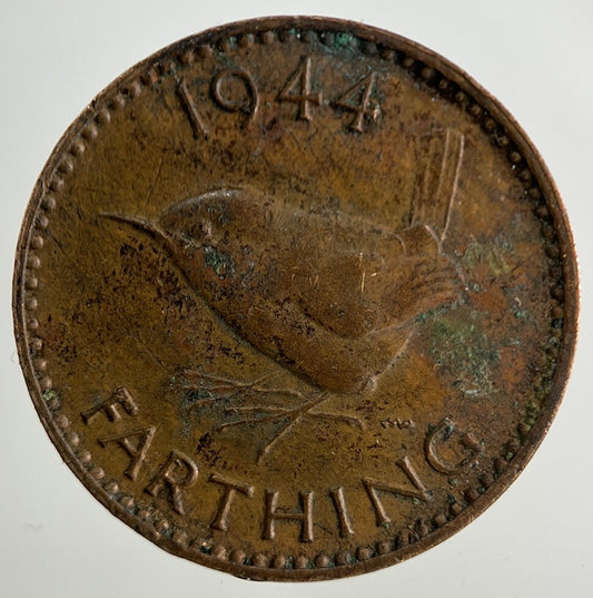 1944 George VI Wren Farthing Coin | Fine Collectable Grade