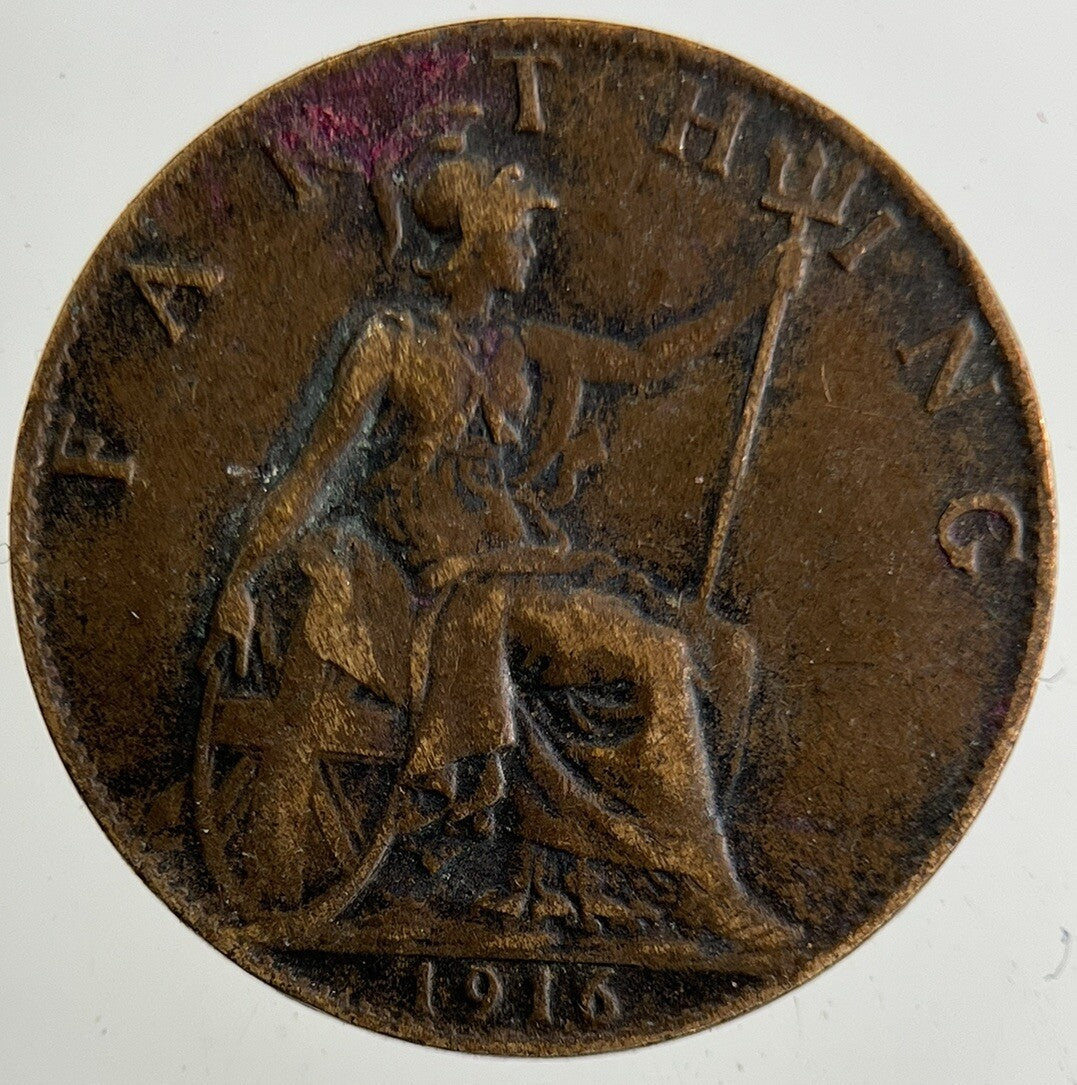 1916 George V Farthing Coin | Fine Collectable Grade