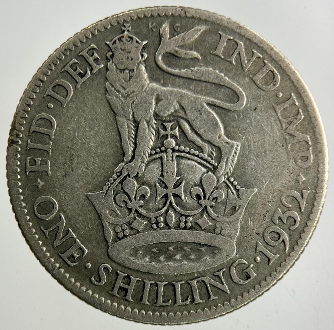 1932 George V Shilling Silver Coin | Fair Grade