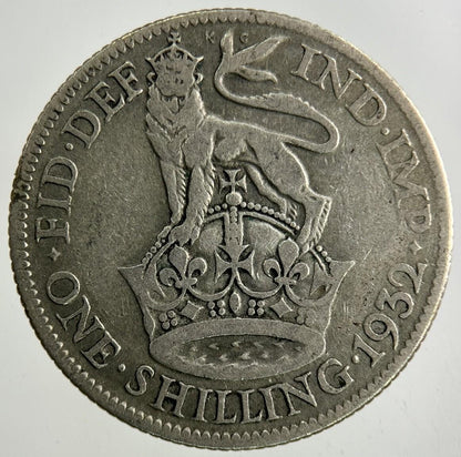 1932 George V Shilling Silver Coin | Fair Grade