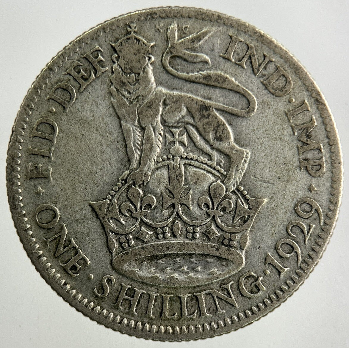 1929 George V Shilling Silver Coin | Fair Grade
