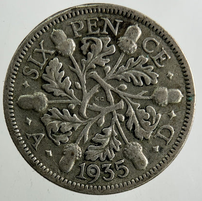 1935 George V Sixpence Silver Coin | Collectable Grade