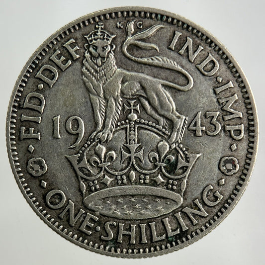 1943 George VI Shilling Silver Coin | Fine Collectable Grade