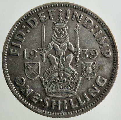 1939 George VI Shilling Silver Coin | Fine Collectable Grade