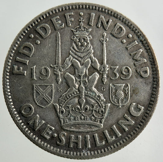 1939 George VI Shilling Silver Coin | Fine Collectable Grade