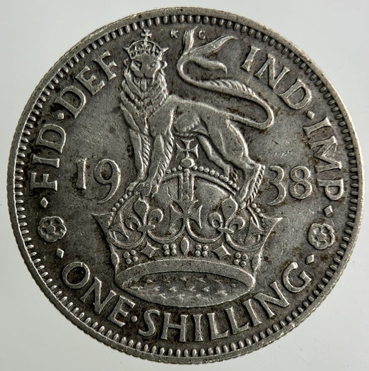 1938 George VI Shilling Silver Coin | Fine Collectable Grade