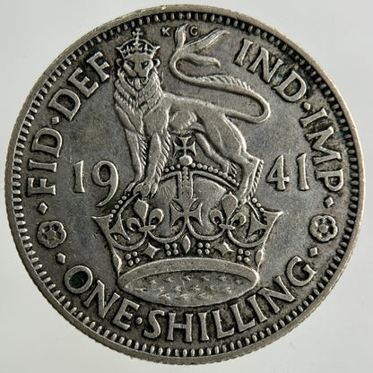 1941 George VI Shilling Silver Coin | Fine Collectable Grade