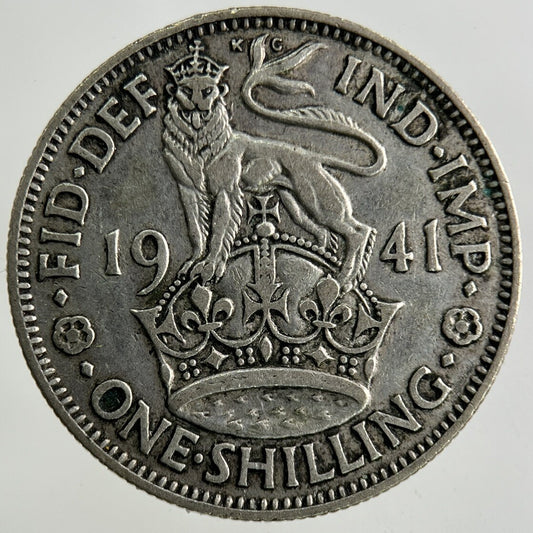 1941 George VI Shilling Silver Coin | Fine Collectable Grade