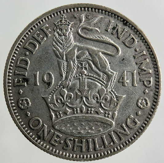 1941 George VI Shilling Silver Coin | Fine Collectable Grade