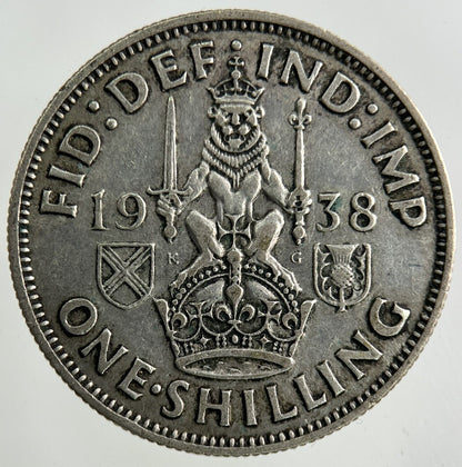 1938 George VI Shilling Silver Coin | Fine Collectable Grade