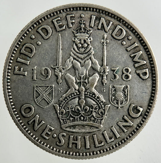 1938 George VI Shilling Silver Coin | Fine Collectable Grade