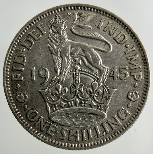 1945 George VI Shilling Silver Coin | Fine Collectable Grade
