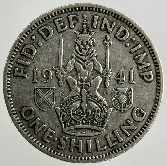 1941 George VI Shilling Silver Coin | Fine Collectable Grade