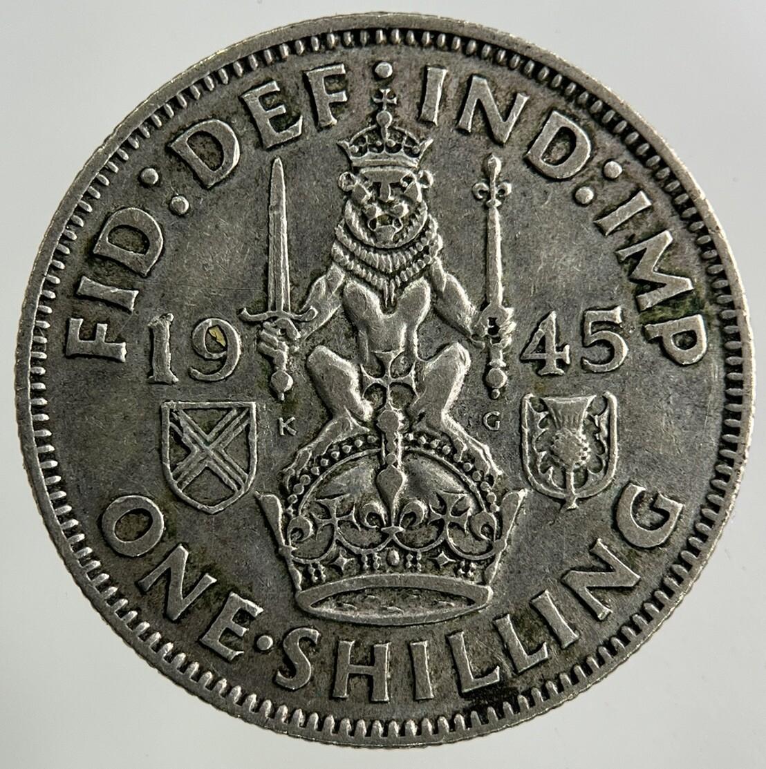 1945 George VI Shilling Silver Coin | Fine Collectable Grade