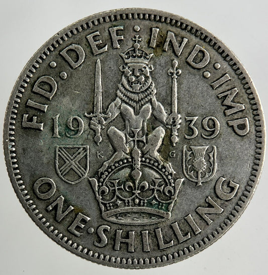 1939 George VI Shilling Silver Coin | Fine Collectable Grade
