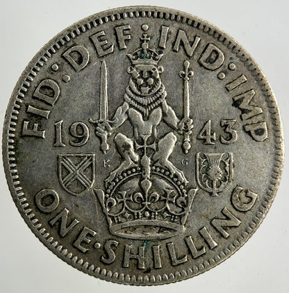 1943 George VI Shilling Silver Coin | Fine Collectable Grade