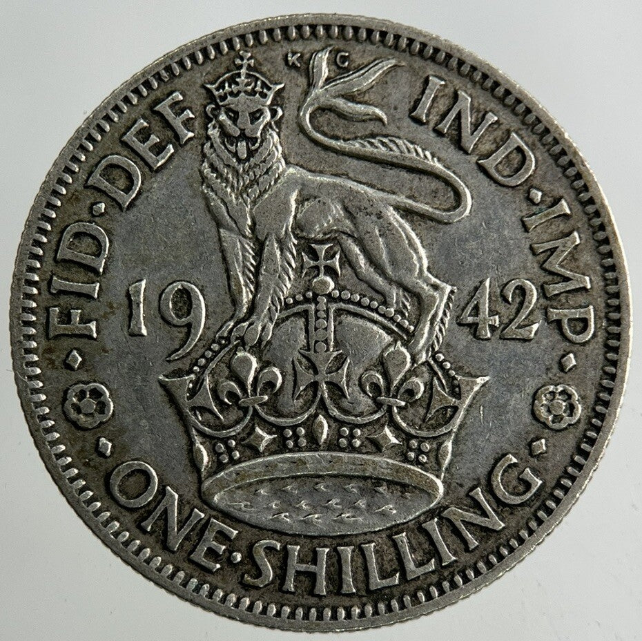 1942 George VI Shilling Silver Coin | Fine Collectable Grade