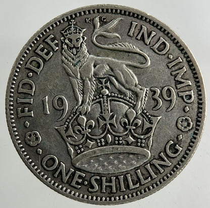 1939 George VI Shilling Silver Coin | Fine Collectable Grade