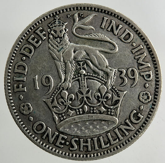 1939 George VI Shilling Silver Coin | Fine Collectable Grade