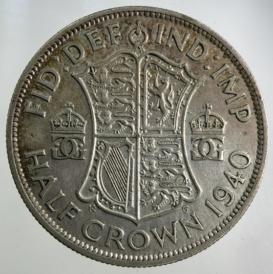 1940 George VI Half-Crown Silver Coin | Fine Collectable Grade