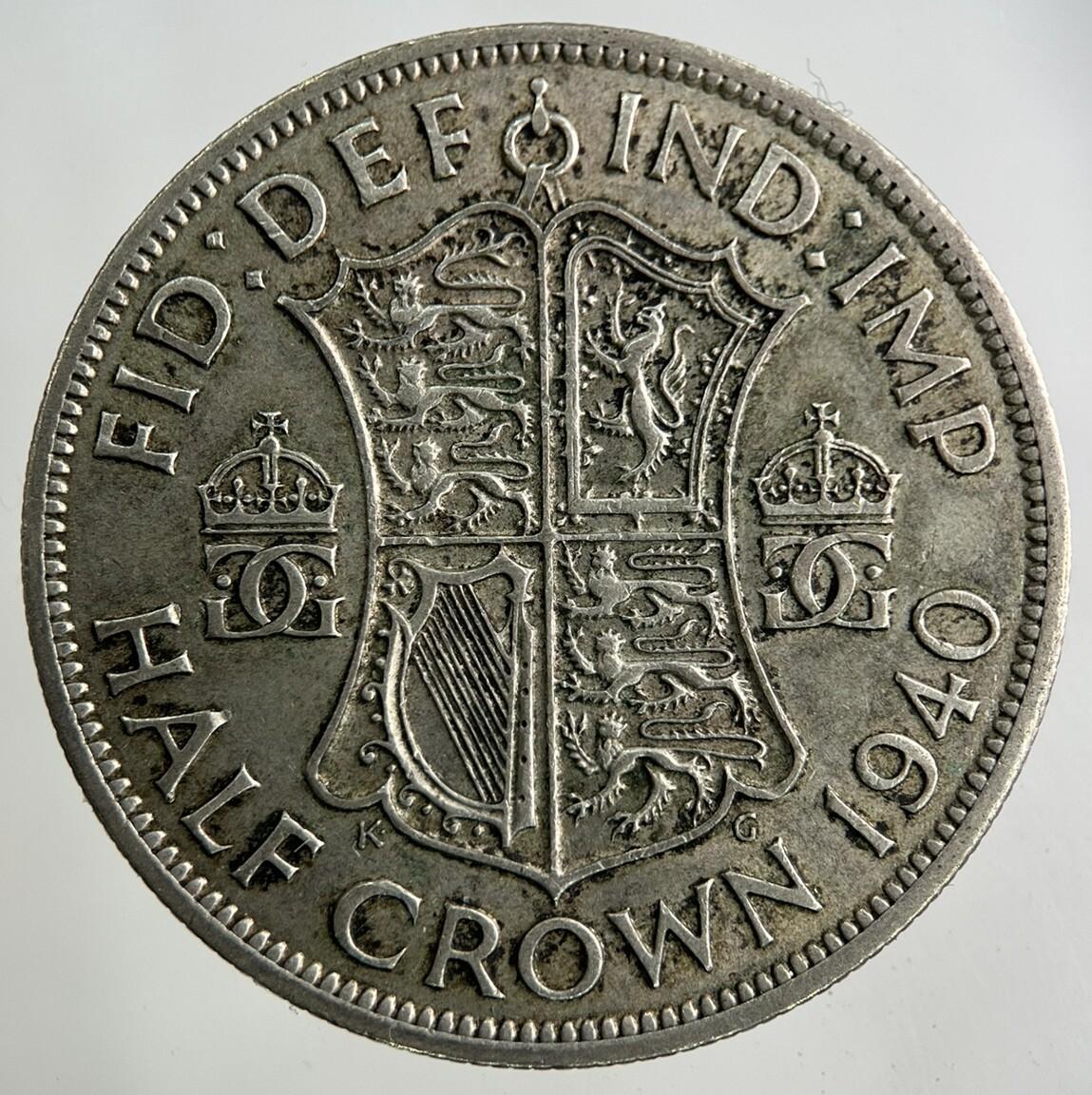 1940 George VI Half-Crown Silver Coin | Fine Collectable Grade