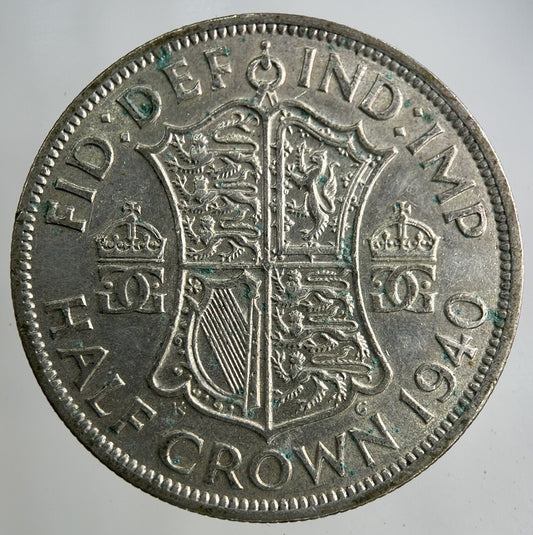 1940 George VI Half-Crown Silver Coin | Fine Collectable Grade