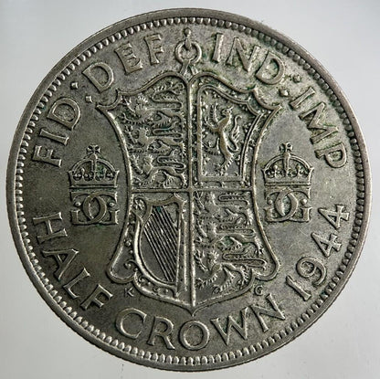 1944 George VI Half-Crown Silver Coin | Fine Collectable Grade
