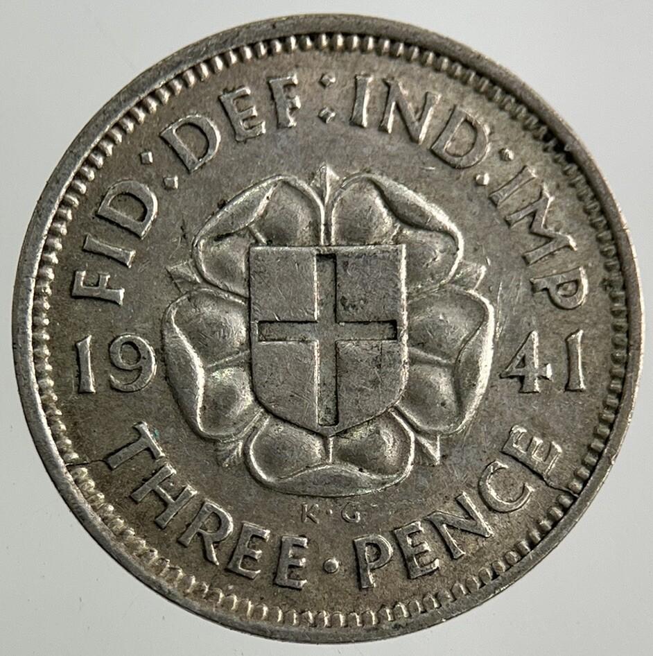 1941 George VI Threepence Silver Coin | Fine Collectable Grade