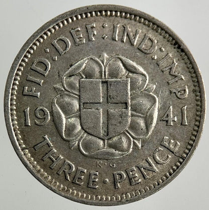 1941 George VI Threepence Silver Coin | Fine Collectable Grade
