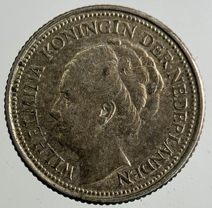 1935 Netherlands 10 Cents Silver Coin | Fine Collectable Grade