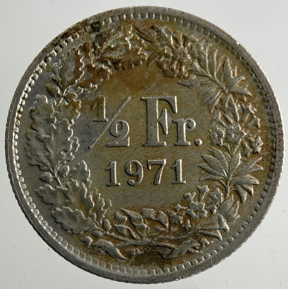 1971 Switzerland Swiss Half 1/2 Franc Coin | Fine Collectable Grade