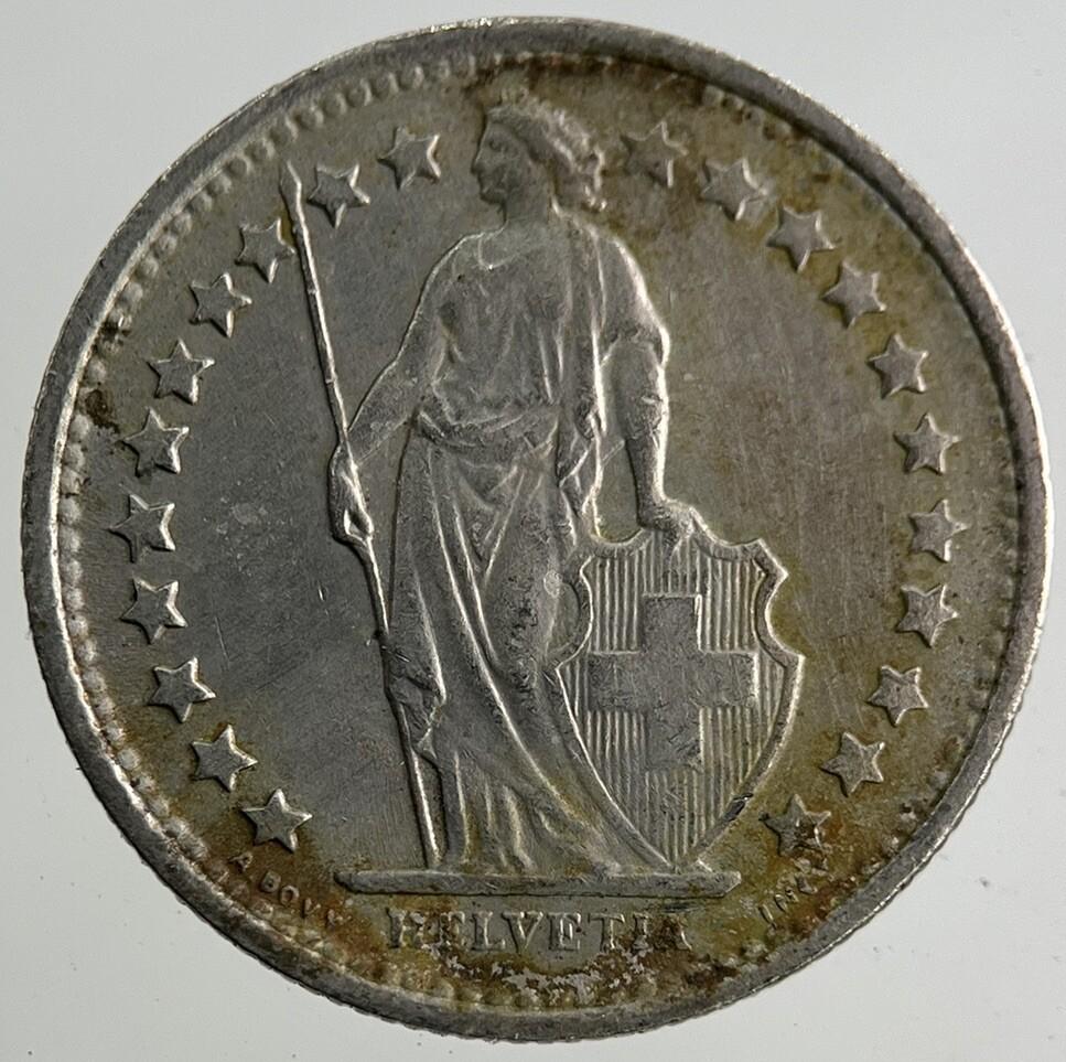 1971 Switzerland Swiss Half 1/2 Franc Coin | Fine Collectable Grade