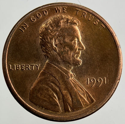 1991 US USA Lincoln One Cent Coin | Fine Collectable Grade