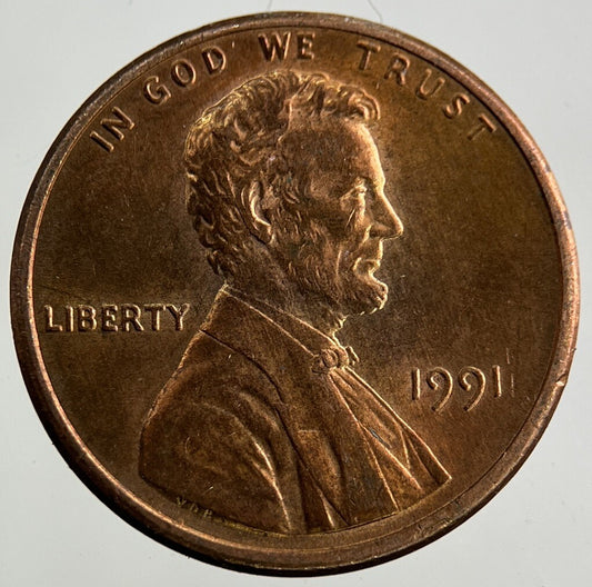 1991 US USA Lincoln One Cent Coin | Fine Collectable Grade