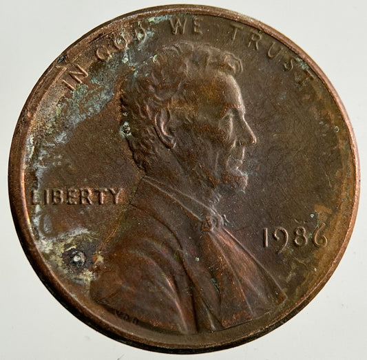 1986 US USA Lincoln One Cent Coin | Fine Collectable Grade