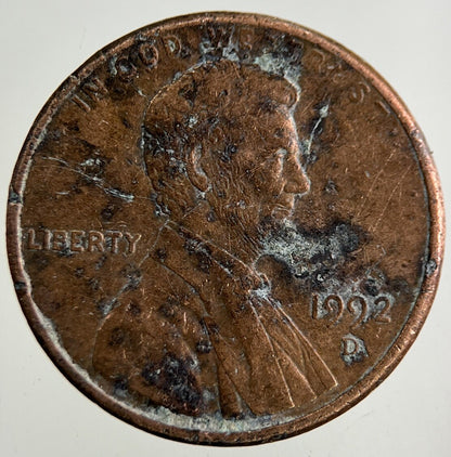 1992-D US USA Lincoln One Cent Coin | Fine Collectable Grade