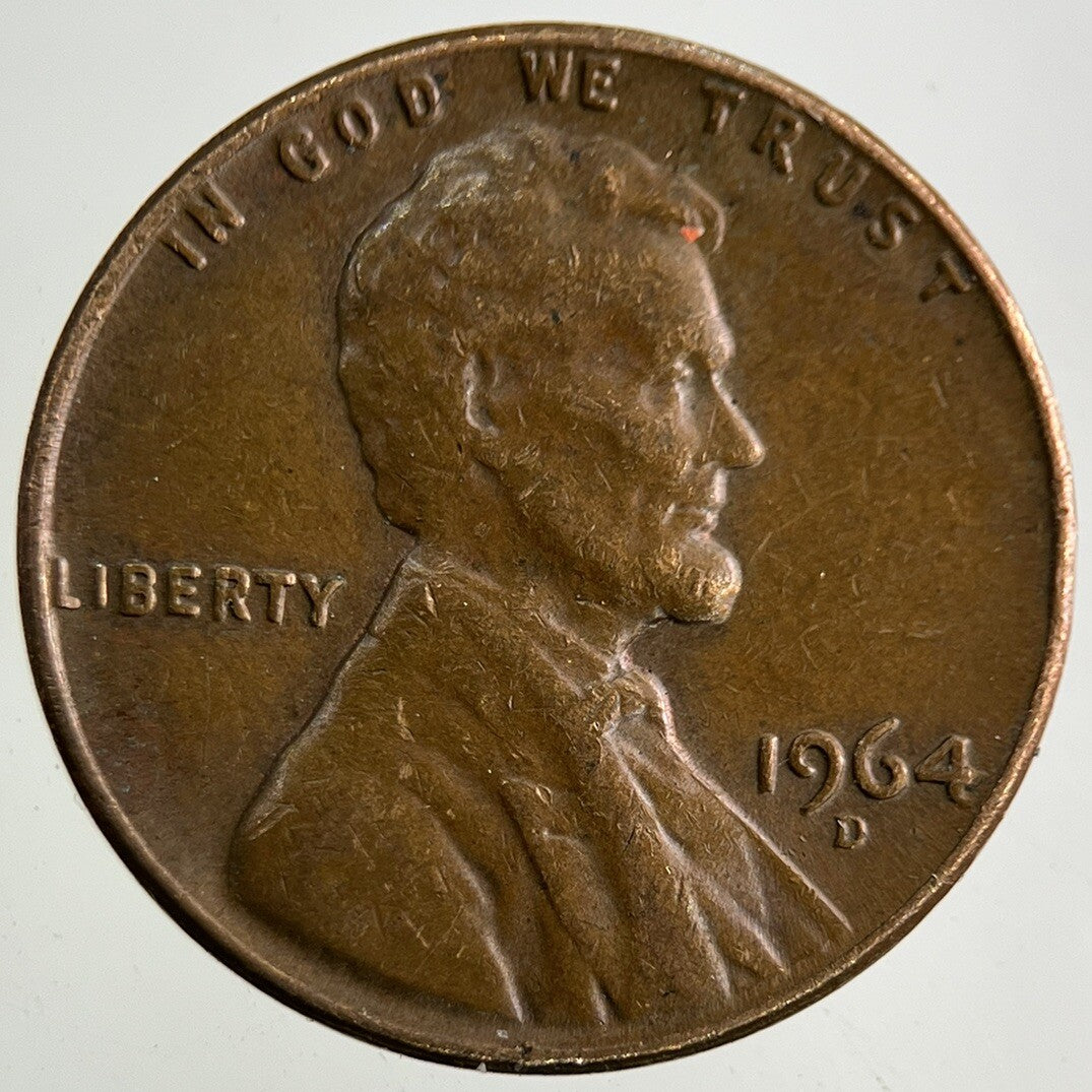 1964-D US USA Lincoln One Cent Coin | Fine Collectable Grade