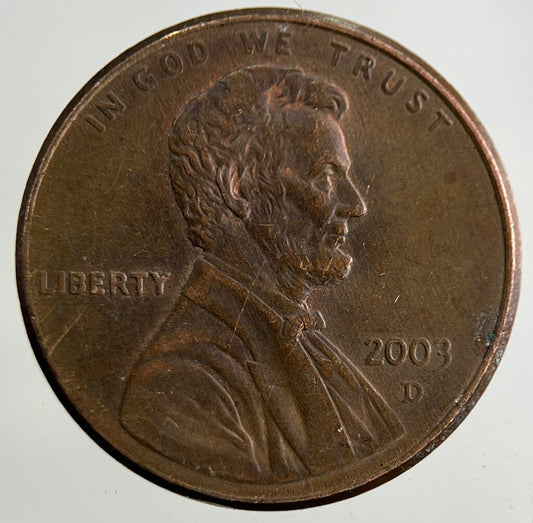 2003-D US USA Lincoln One Cent Coin | Fine Collectable Grade