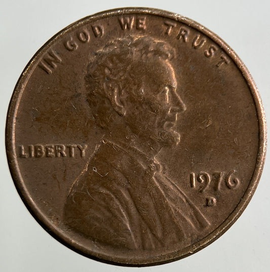 1976-D US USA Lincoln One Cent Coin | Fine Collectable Grade