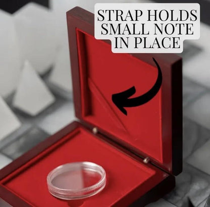 1 x Coin / Medal Display Wood Storage Protective Box With Red Velvet Interior