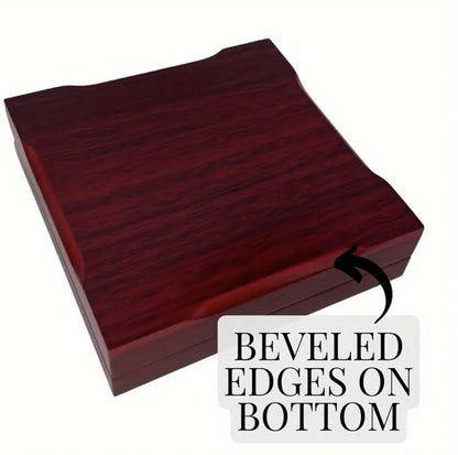 1 x Coin / Medal Display Wood Storage Protective Box With Red Velvet Interior