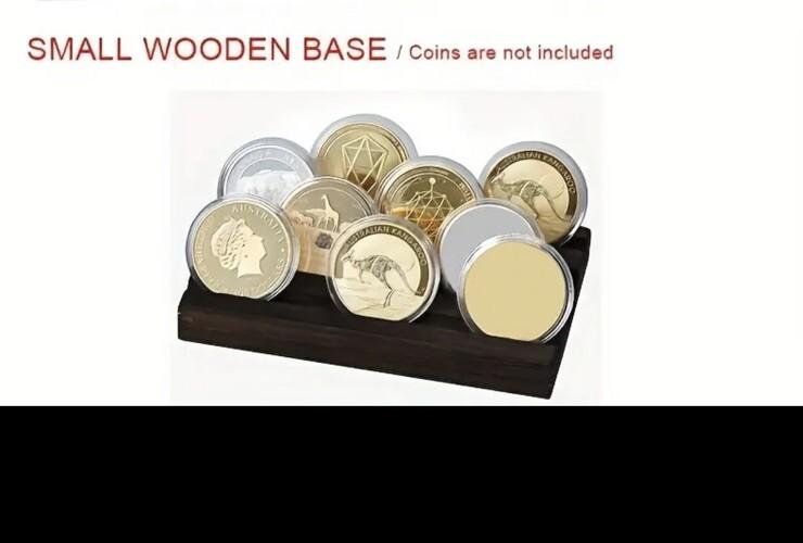 1 x Coin / Medal Solid Wood Display Stand For 1oz Silver or Gold Coins