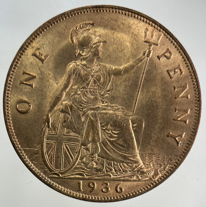 1936 George V One Penny Coin | Very Fine Grade