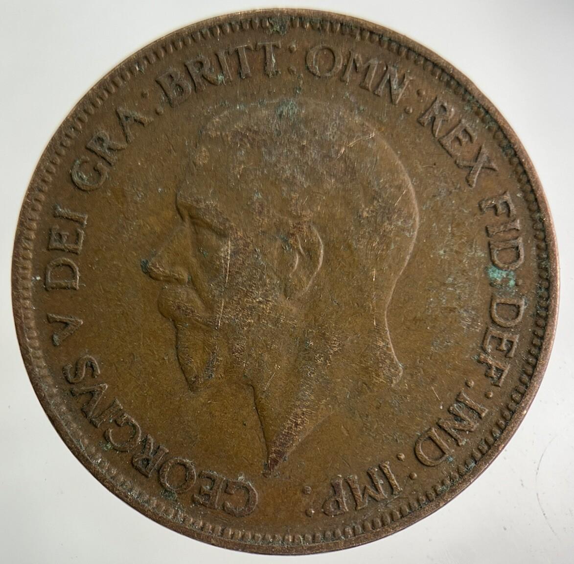 1929 George V One Penny Coin | Fine Collectable Grade