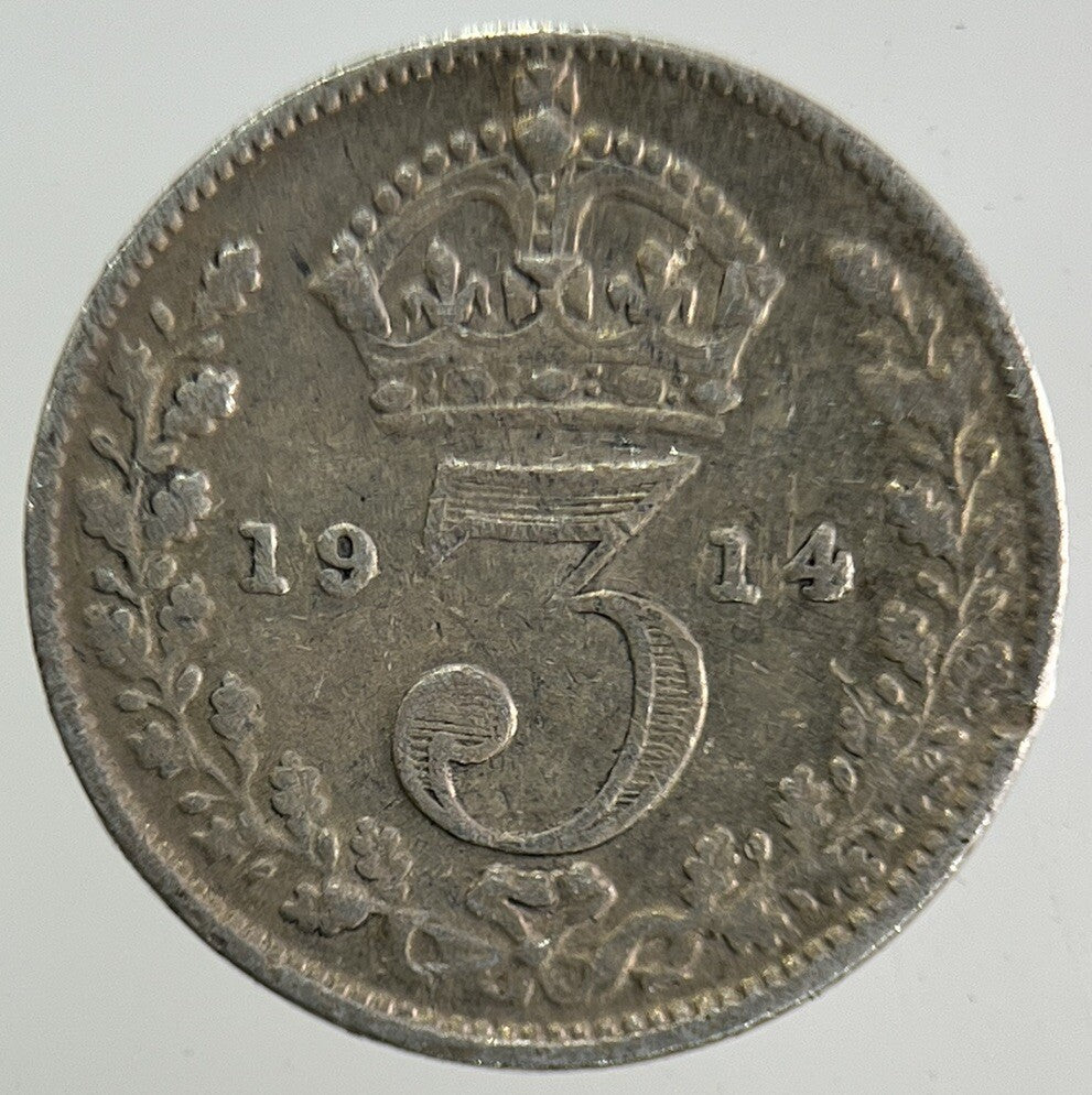 1914 George V Threepence Silver Coin | Fine Collectable Grade