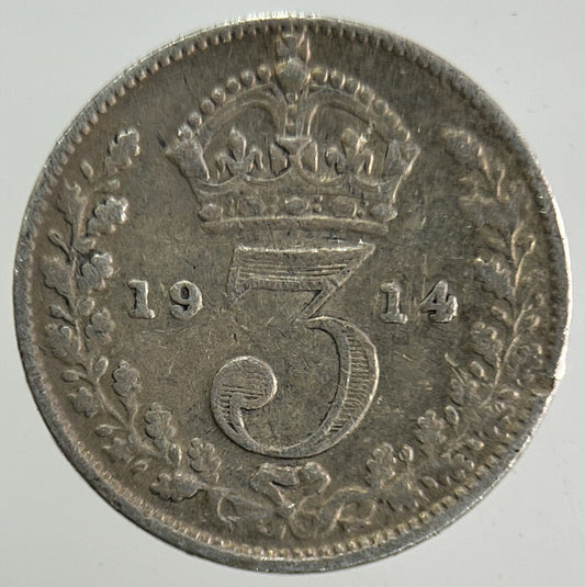 1914 George V Threepence Silver Coin | Fine Collectable Grade